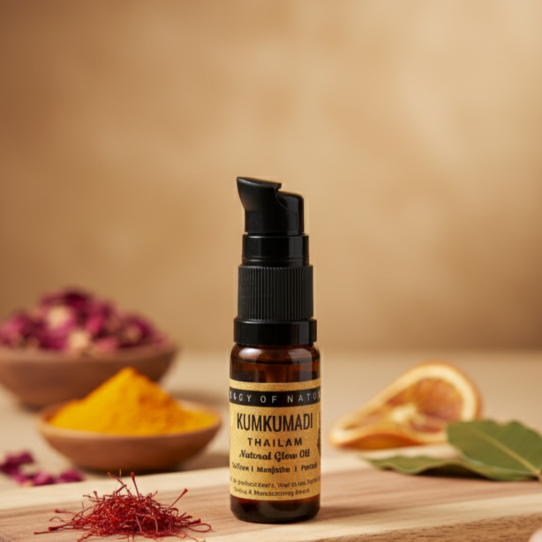 Kumkumadi Tailam: Ayurvedic oil for glowing, youthful, wrinkle-free skin.