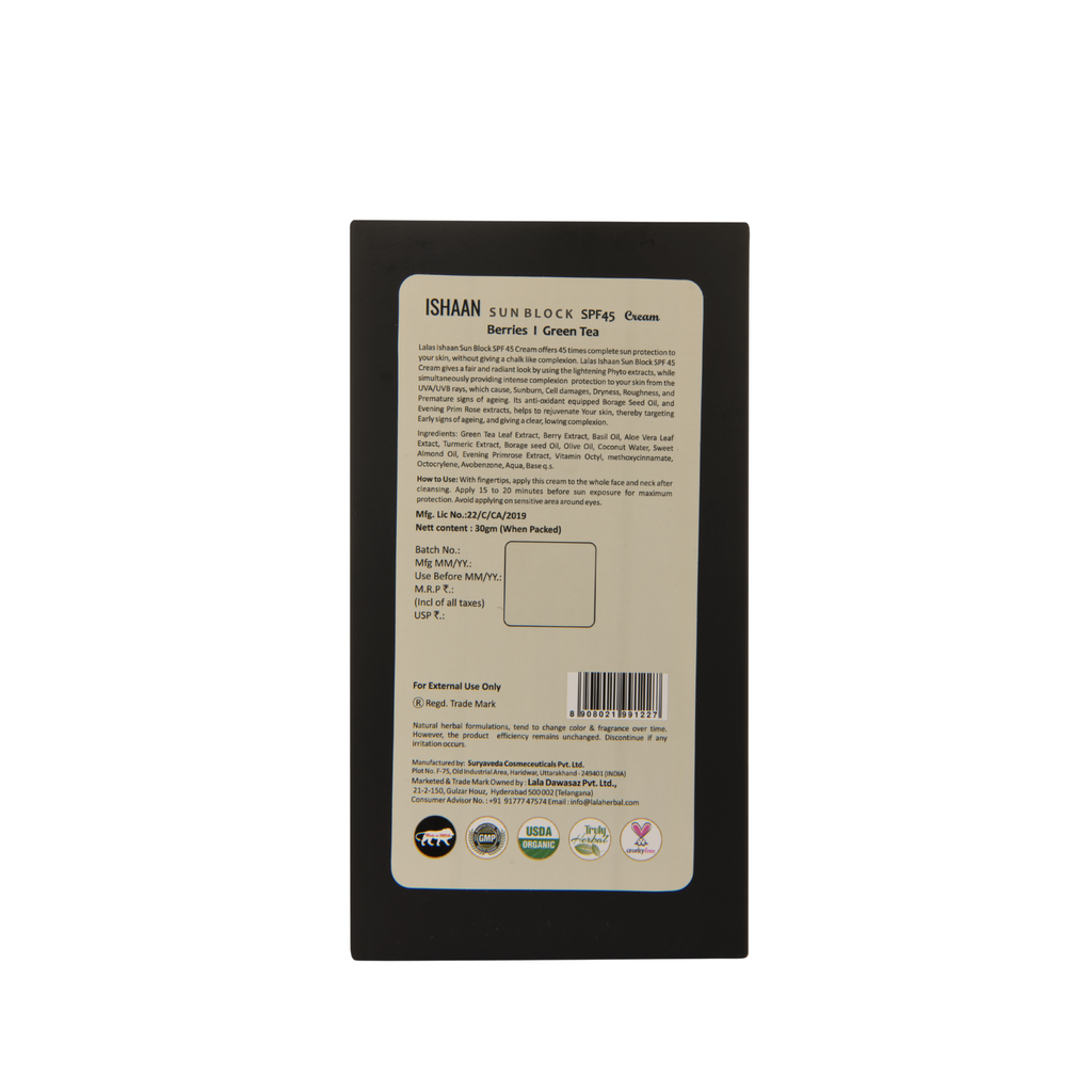 Ishaan Sun Block SPF 45 Cream